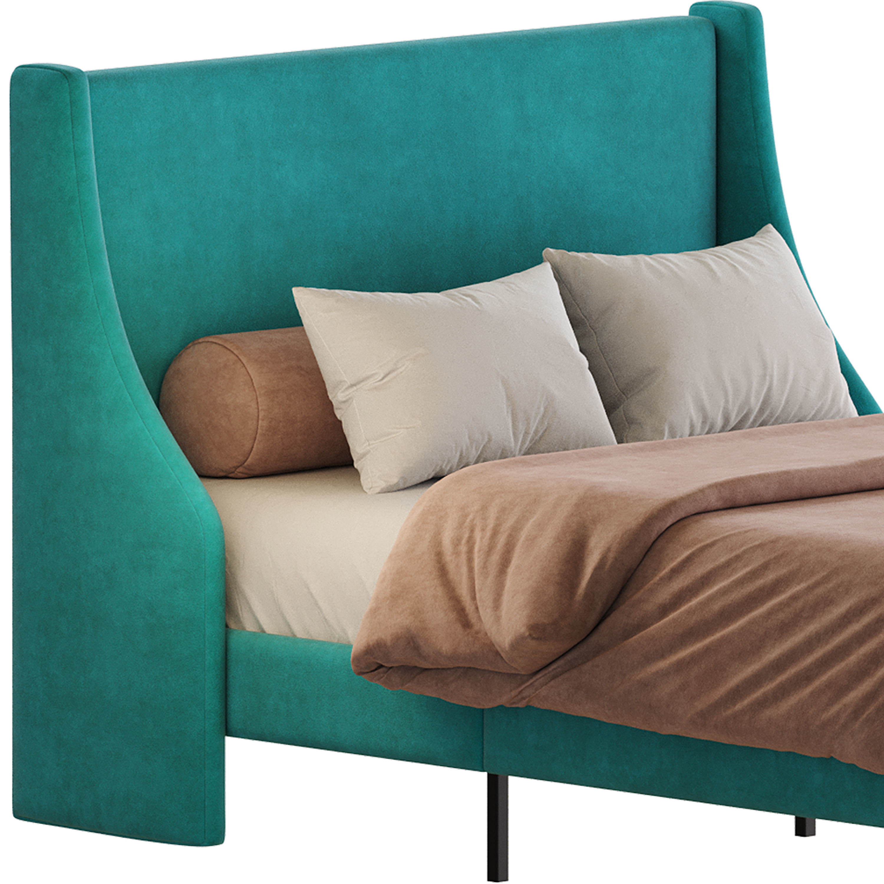 Amolife Upholstered Bed 3D model_9