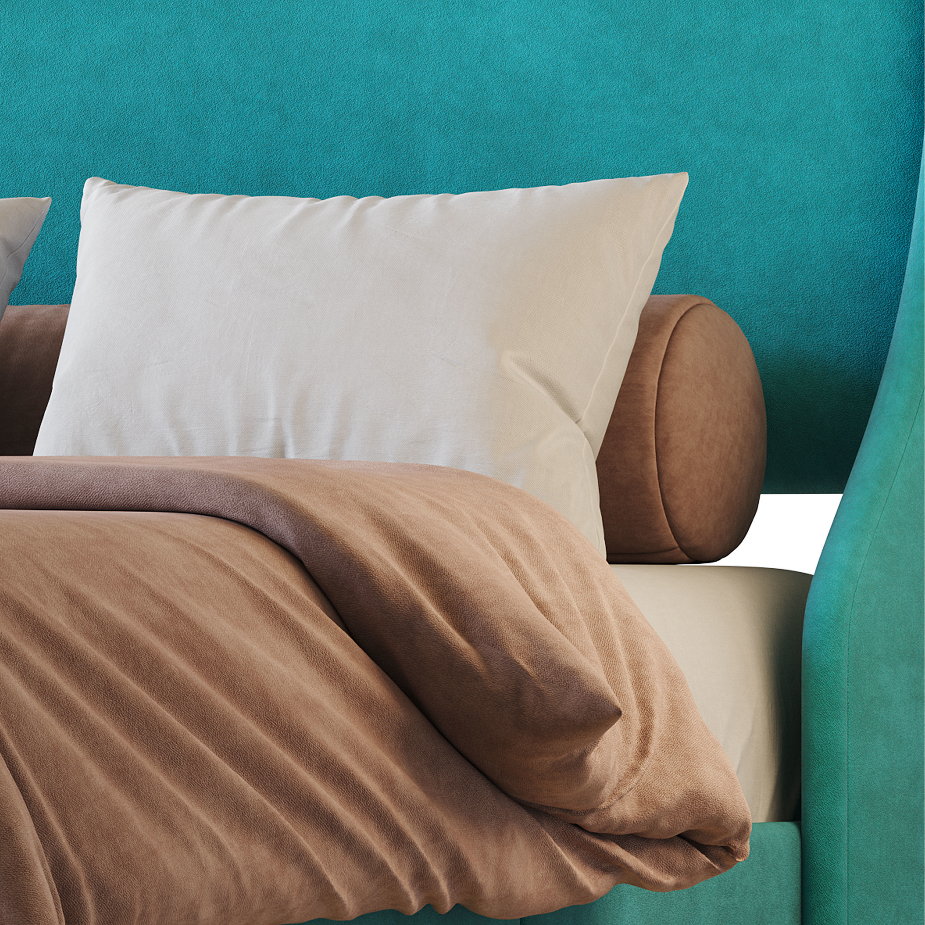 Amolife Upholstered Bed 3D model_11