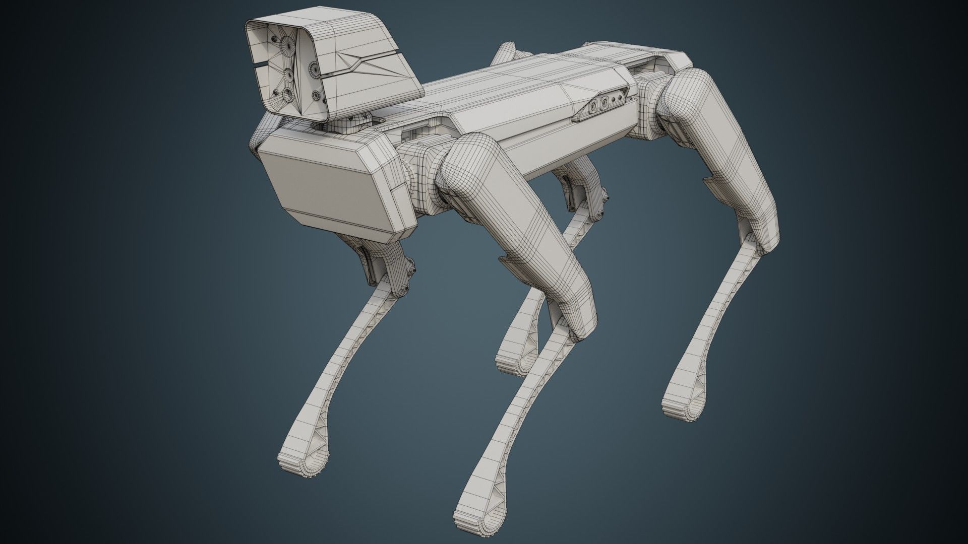 Robot Dog 1 Basic Low-poly 3D model_6