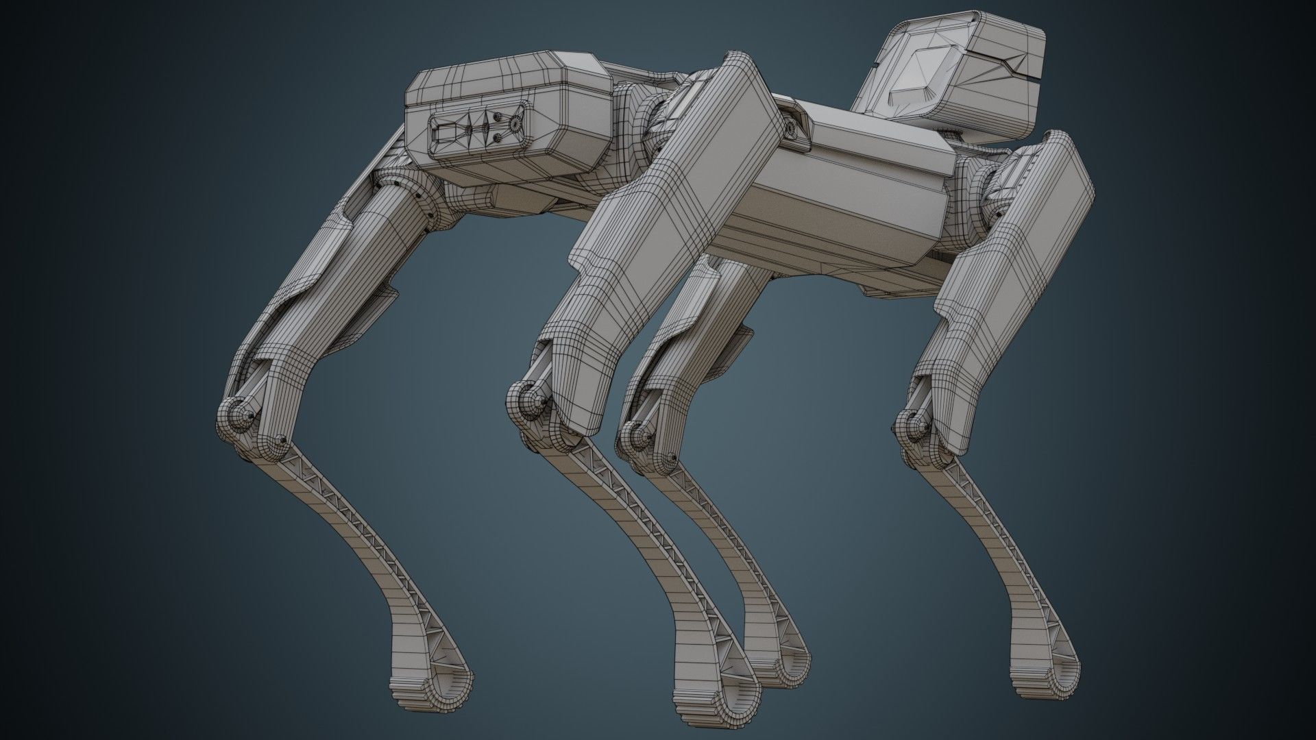 Robot Dog 1 Basic Low-poly 3D model_7