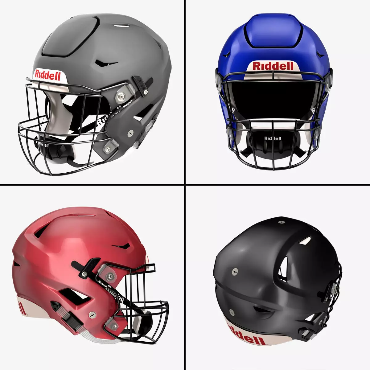 Riddel Speedflex Helmet Collection 3D Model Pack