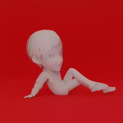 Cartoon Character Boy Sit Pose