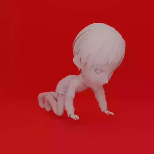CARTOON CHARACTER BOY CRAWLING POSE