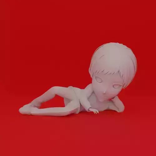 Cartoon Character Boy Sit Pose