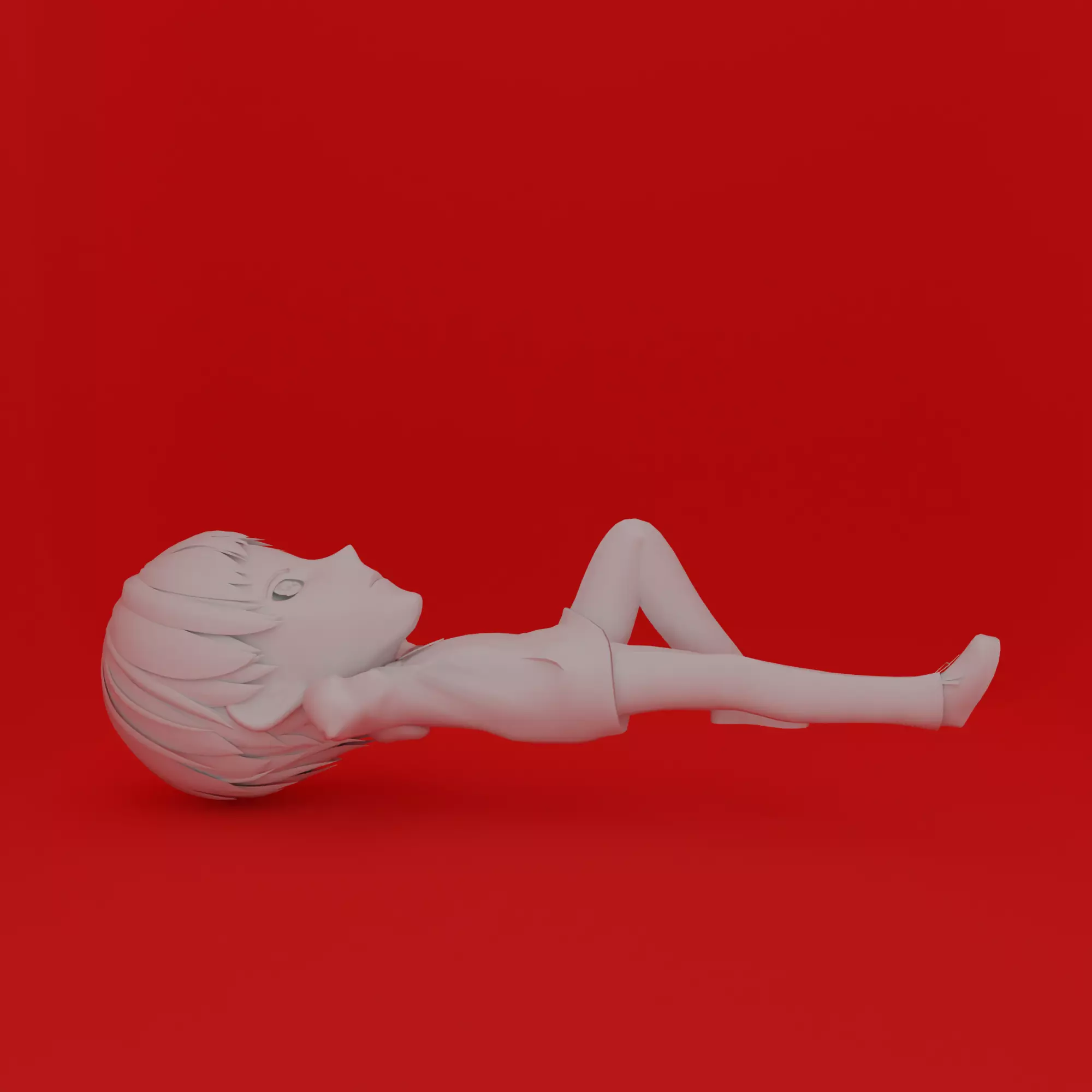 CARTOON CHARACTER BOY LYING POSE 3D print model_0