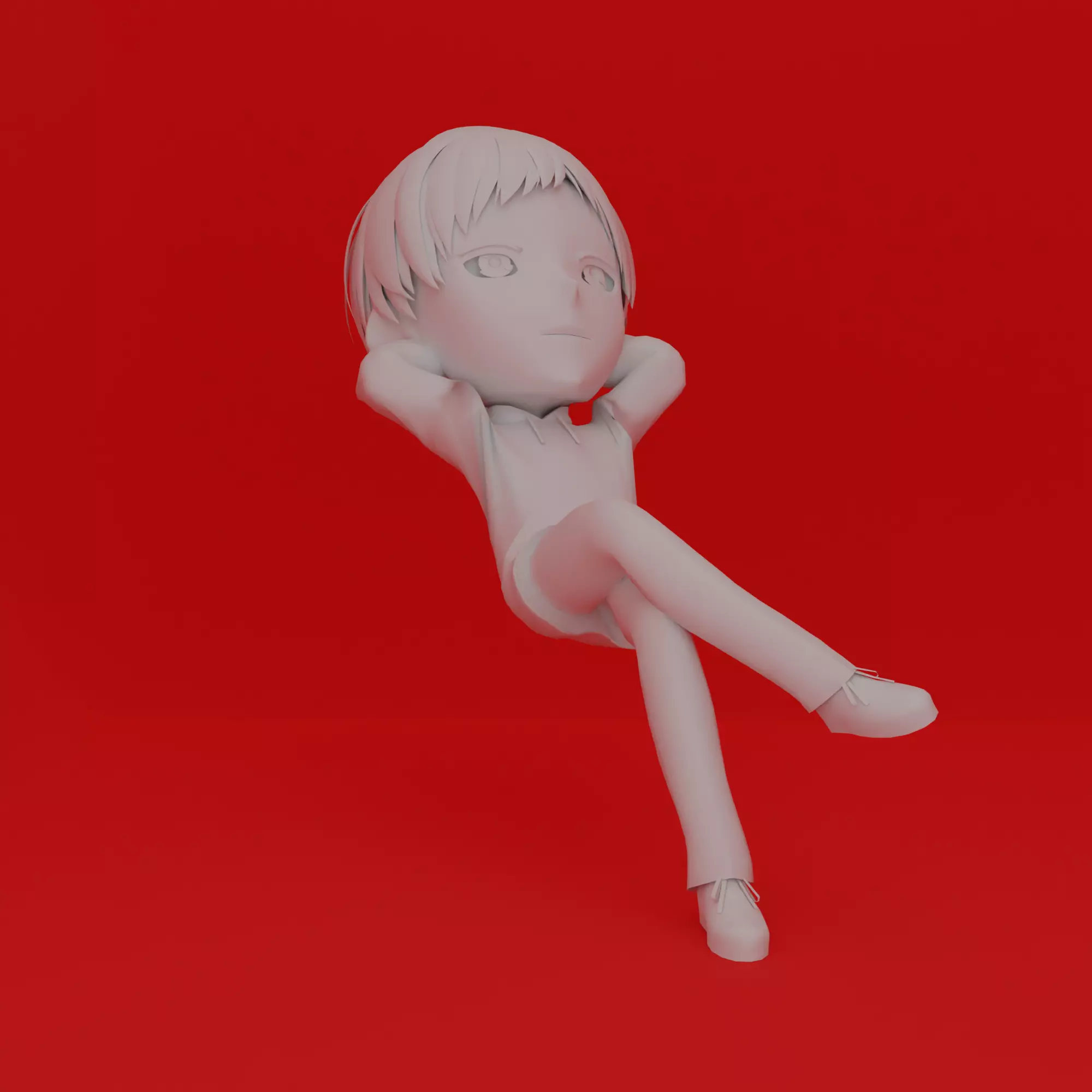 CARTOON CHARACTER BOY LYING POSE 3D print model_0