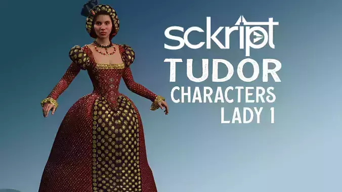 Lady 1 Tudor Series Low-poly 3D model