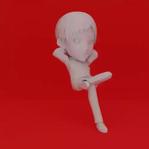 Cartoon Character Boy Sit Pose