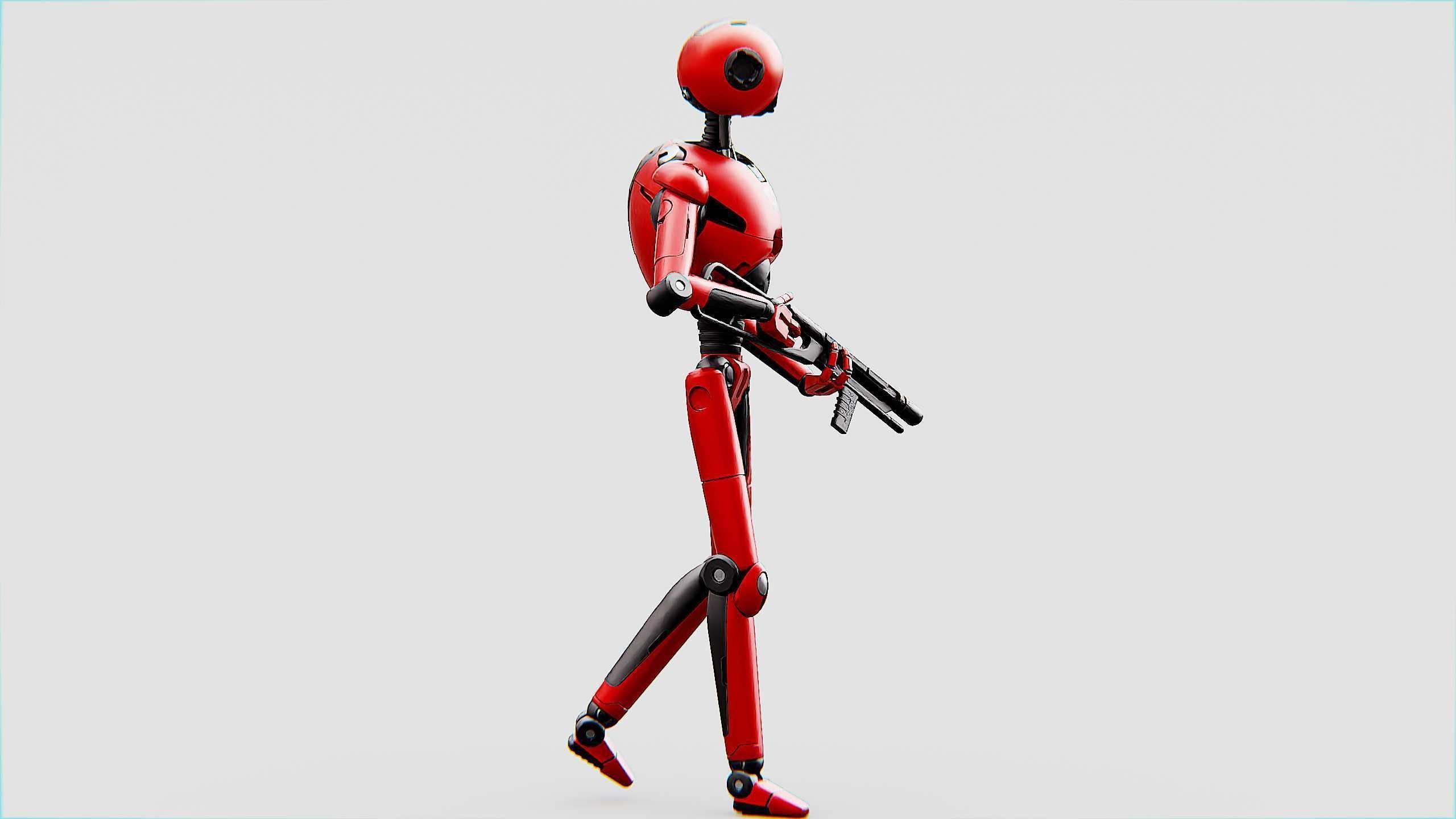 BATTLE DROID X-4000 Rigged for Unreal Engine - Unity - MIXAMO  3D model_11