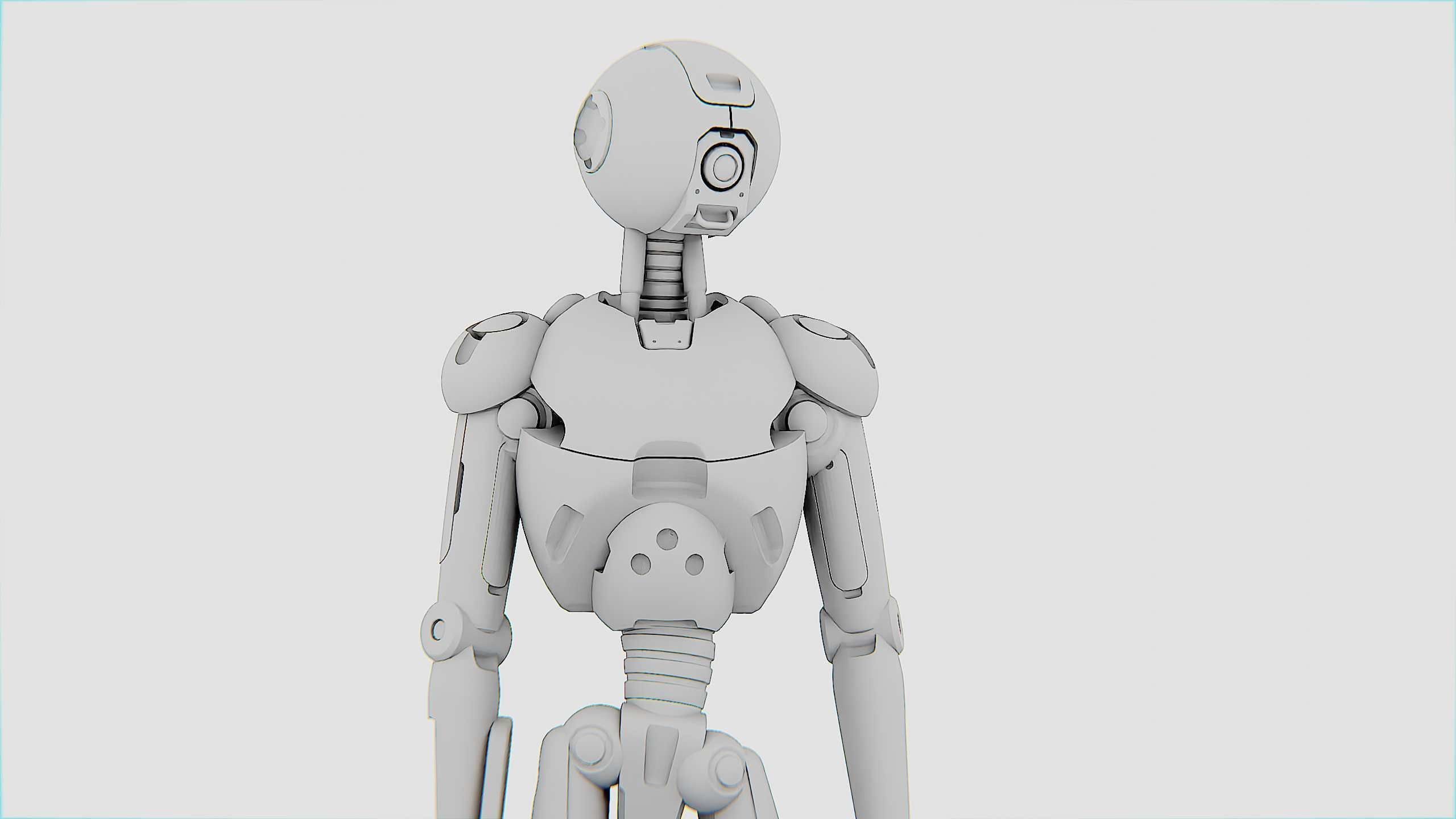 BATTLE DROID X-4000 Rigged for Unreal Engine - Unity - MIXAMO  3D model_34