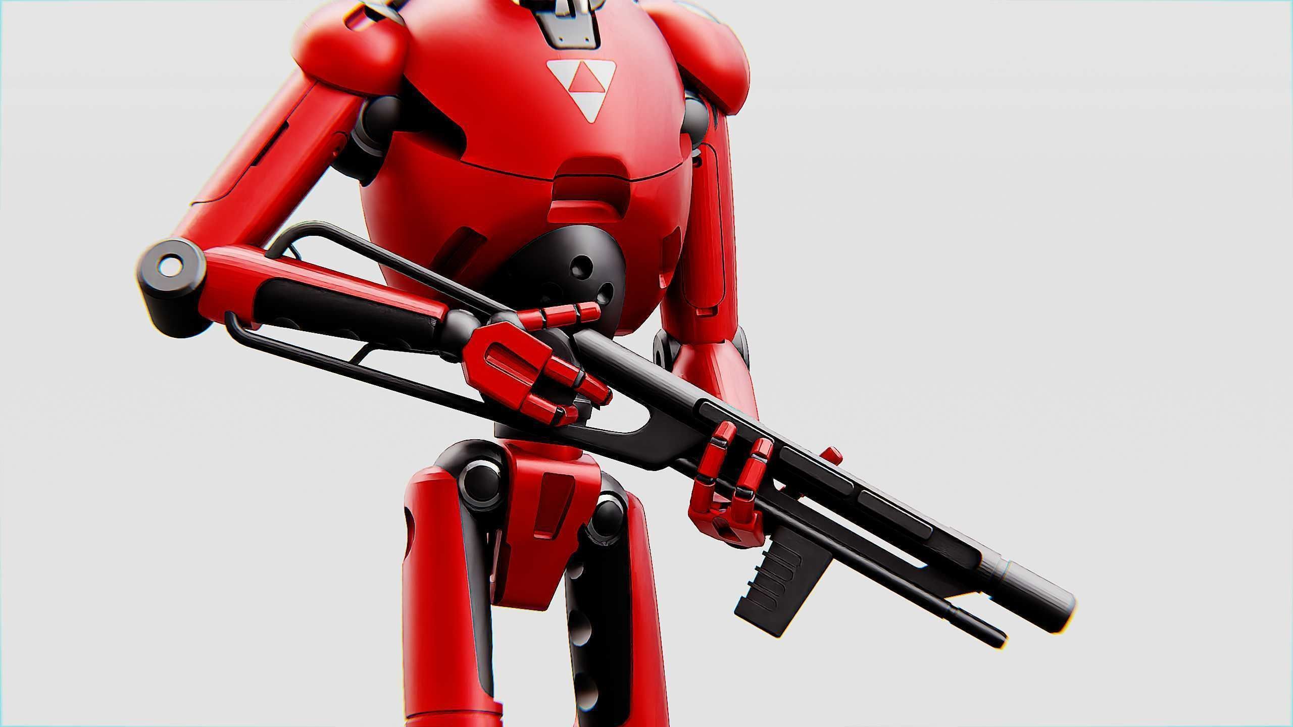 BATTLE DROID X-4000 Rigged for Unreal Engine - Unity - MIXAMO  3D model_22