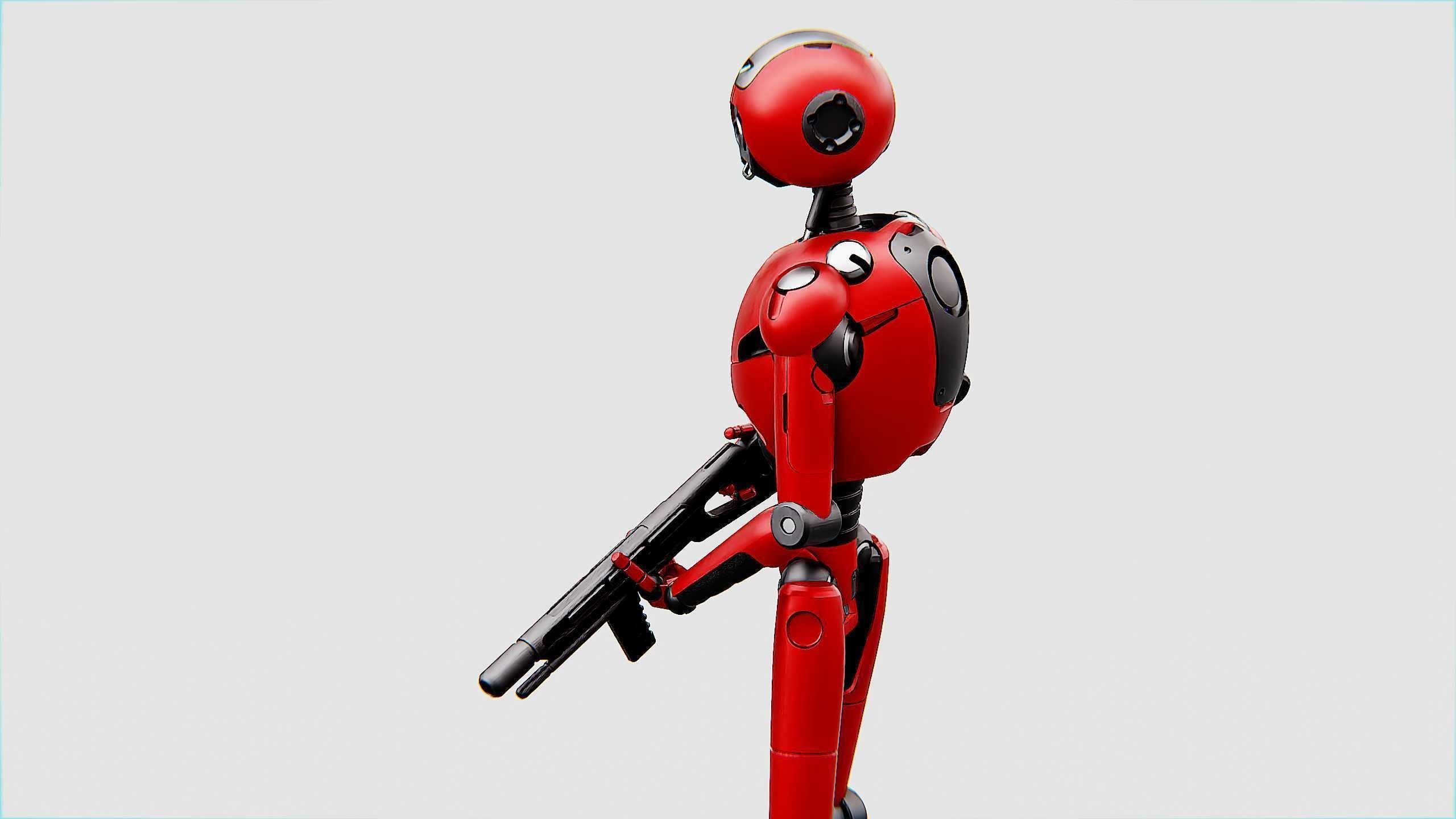 BATTLE DROID X-4000 Rigged for Unreal Engine - Unity - MIXAMO  3D model_5