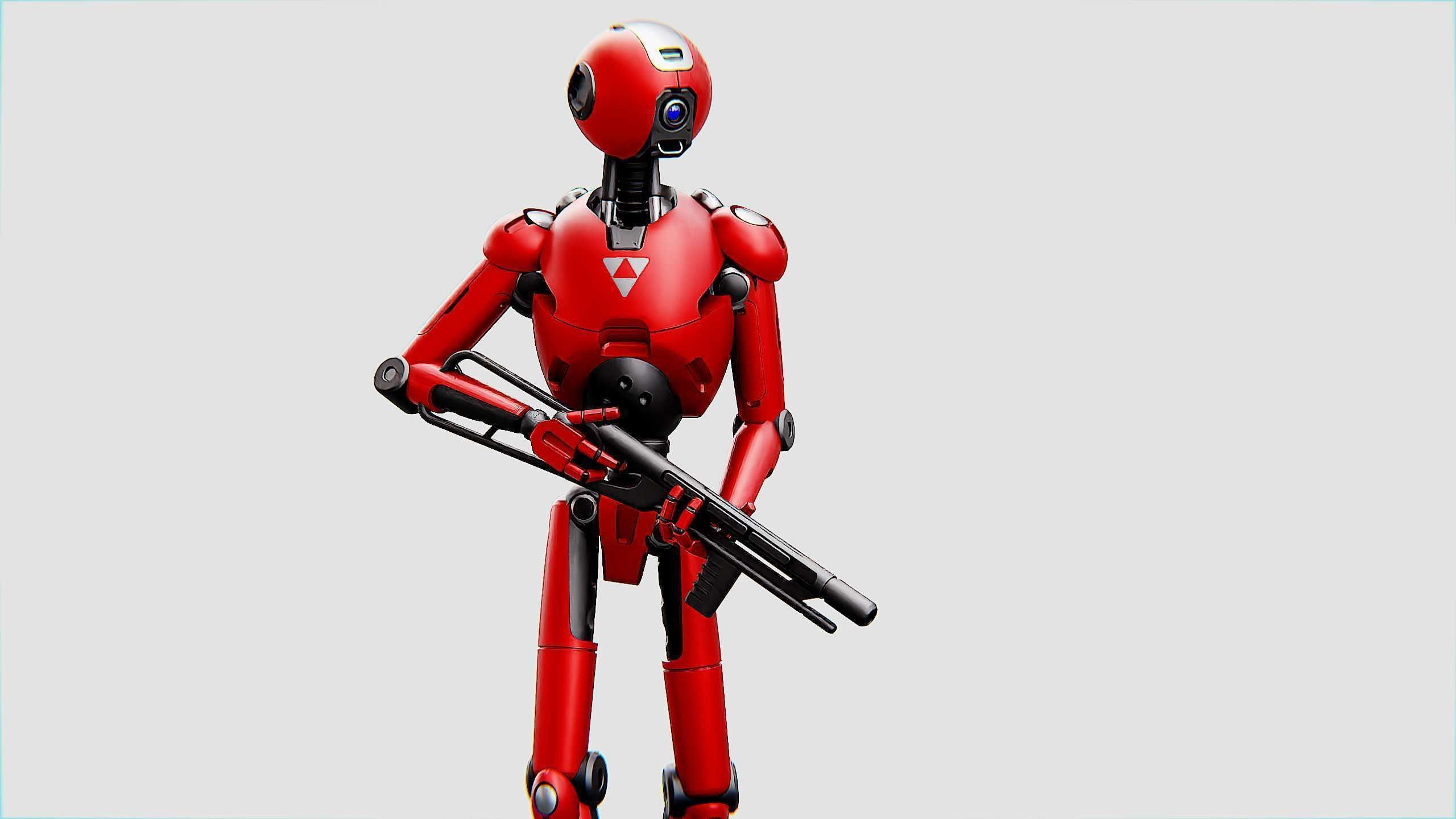 BATTLE DROID X-4000 Rigged for Unreal Engine - Unity - MIXAMO  3D model_15