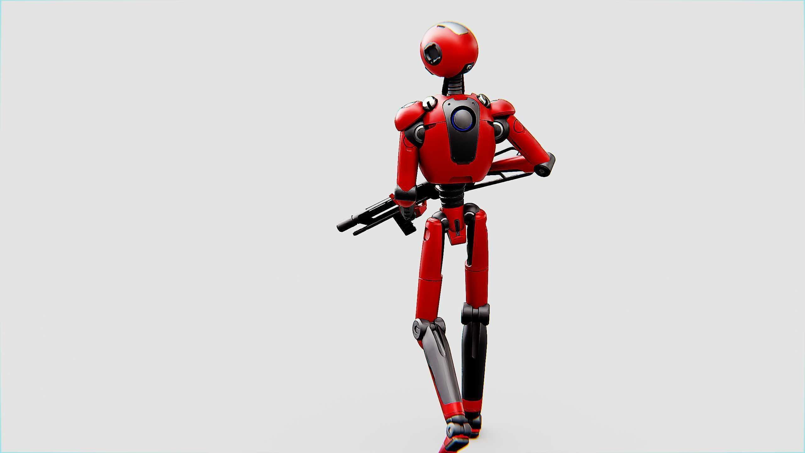 BATTLE DROID X-4000 Rigged for Unreal Engine - Unity - MIXAMO  3D model_7