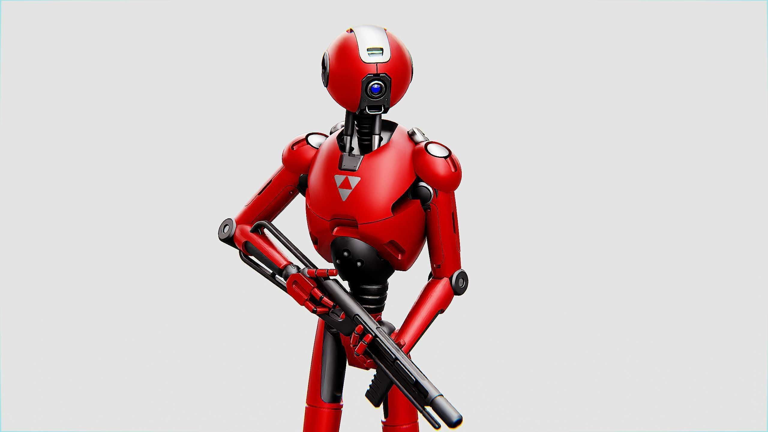 BATTLE DROID X-4000 Rigged for Unreal Engine - Unity - MIXAMO  3D model_16