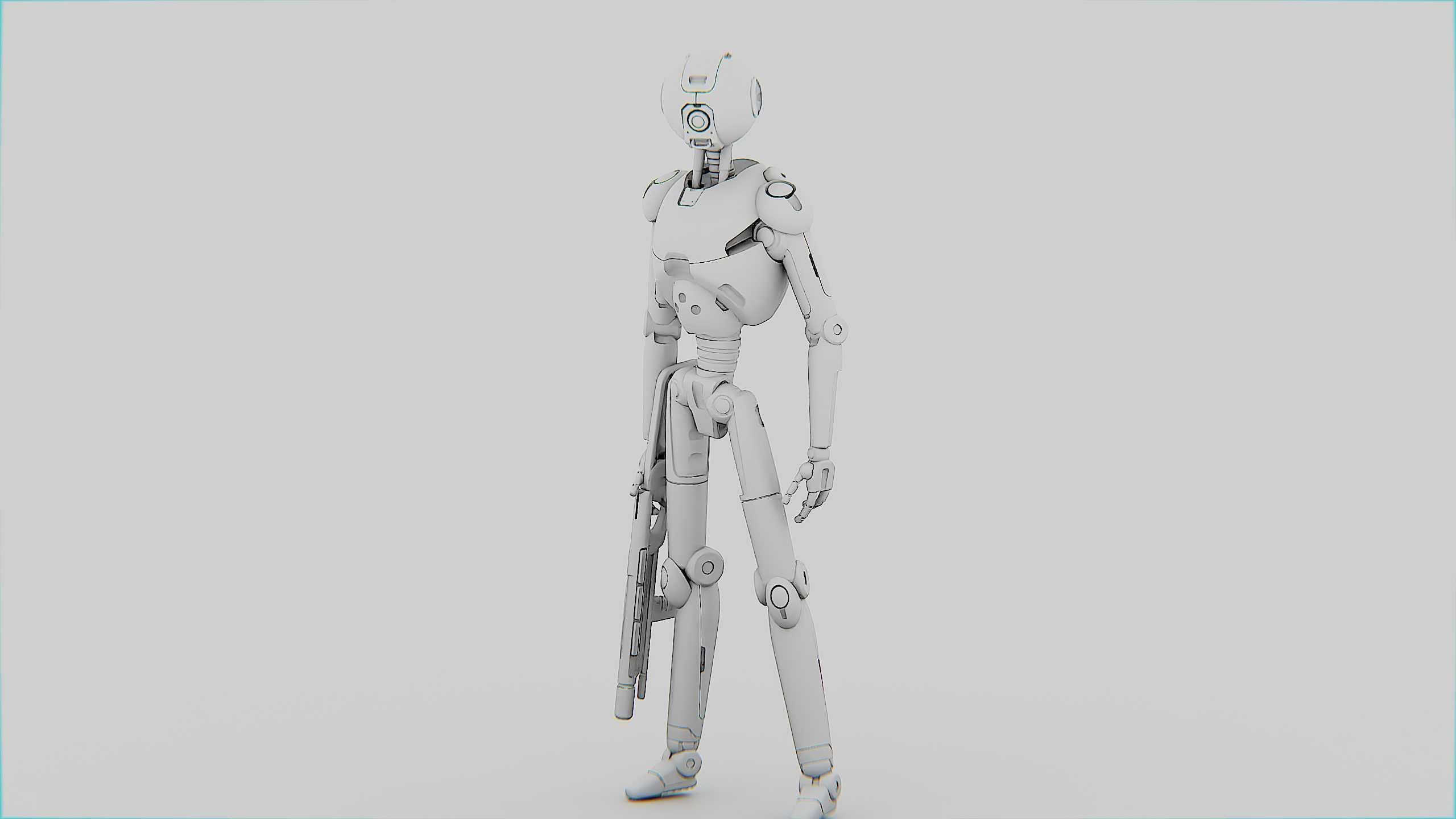 BATTLE DROID X-4000 Rigged for Unreal Engine - Unity - MIXAMO  3D model_32
