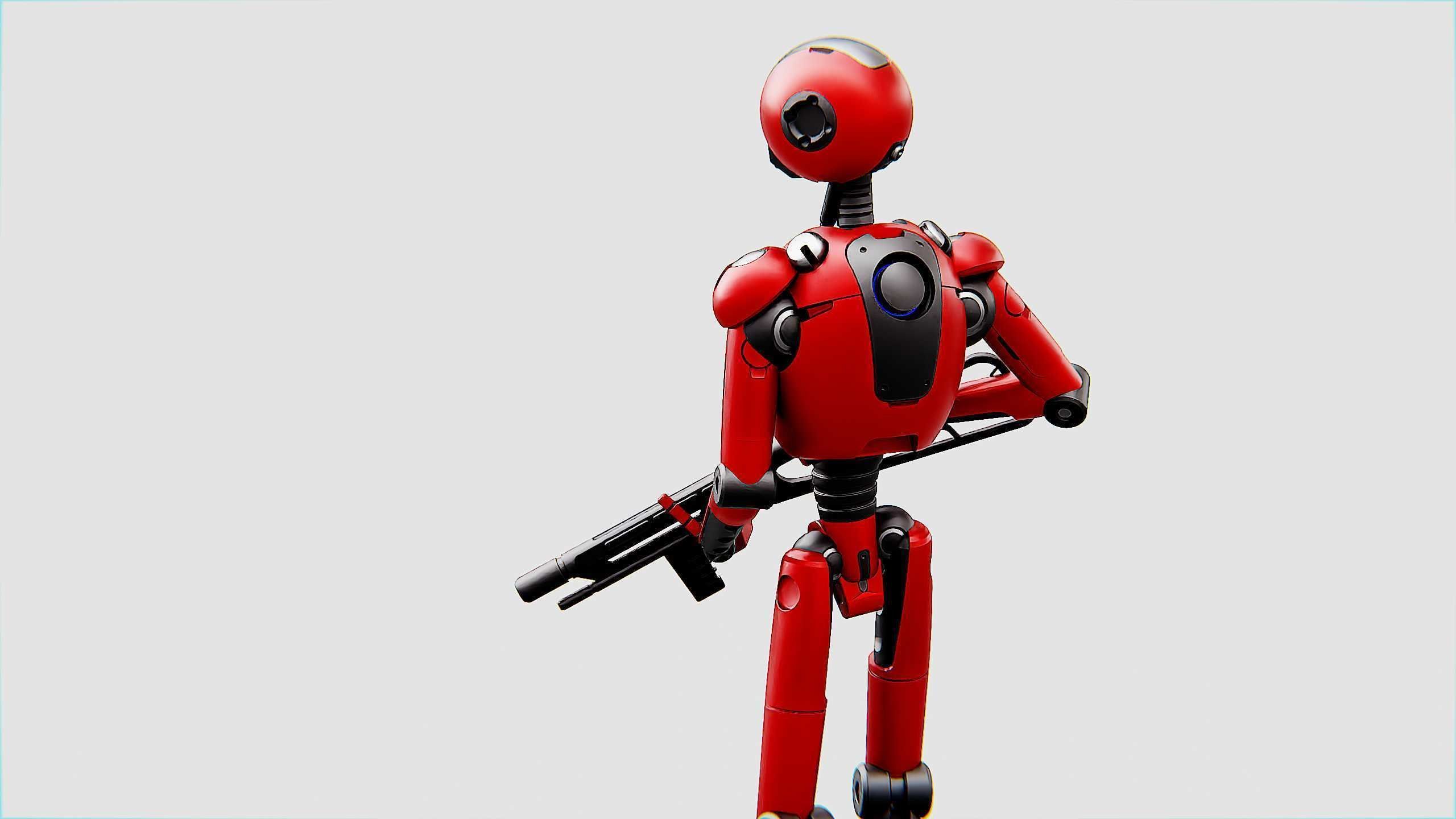 BATTLE DROID X-4000 Rigged for Unreal Engine - Unity - MIXAMO  3D model_6