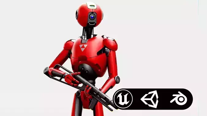 BATTLE DROID X-4000 Rigged for Unreal Engine - Unity - MIXAMO  3D model