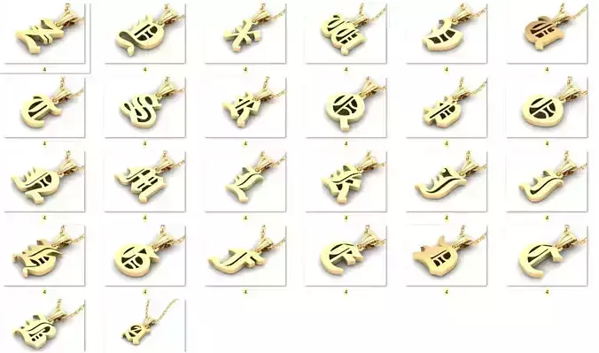 English Alphabet Version 6 Letter Pendant Album 3D print model
