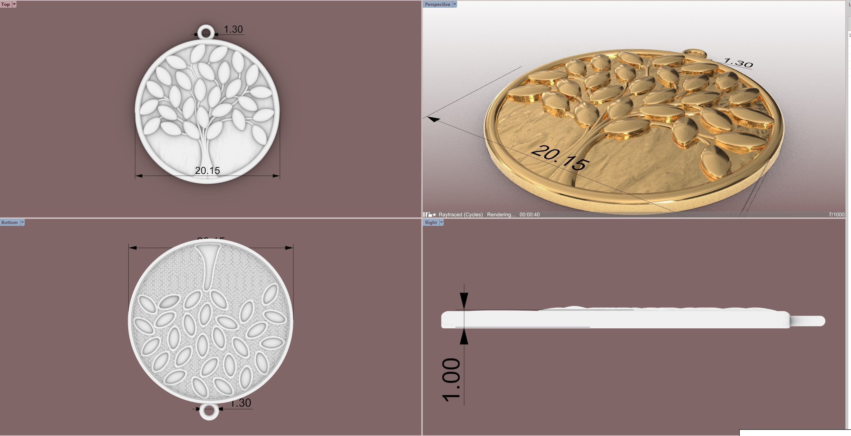 Pendant  The tree of Life 3D print model_2