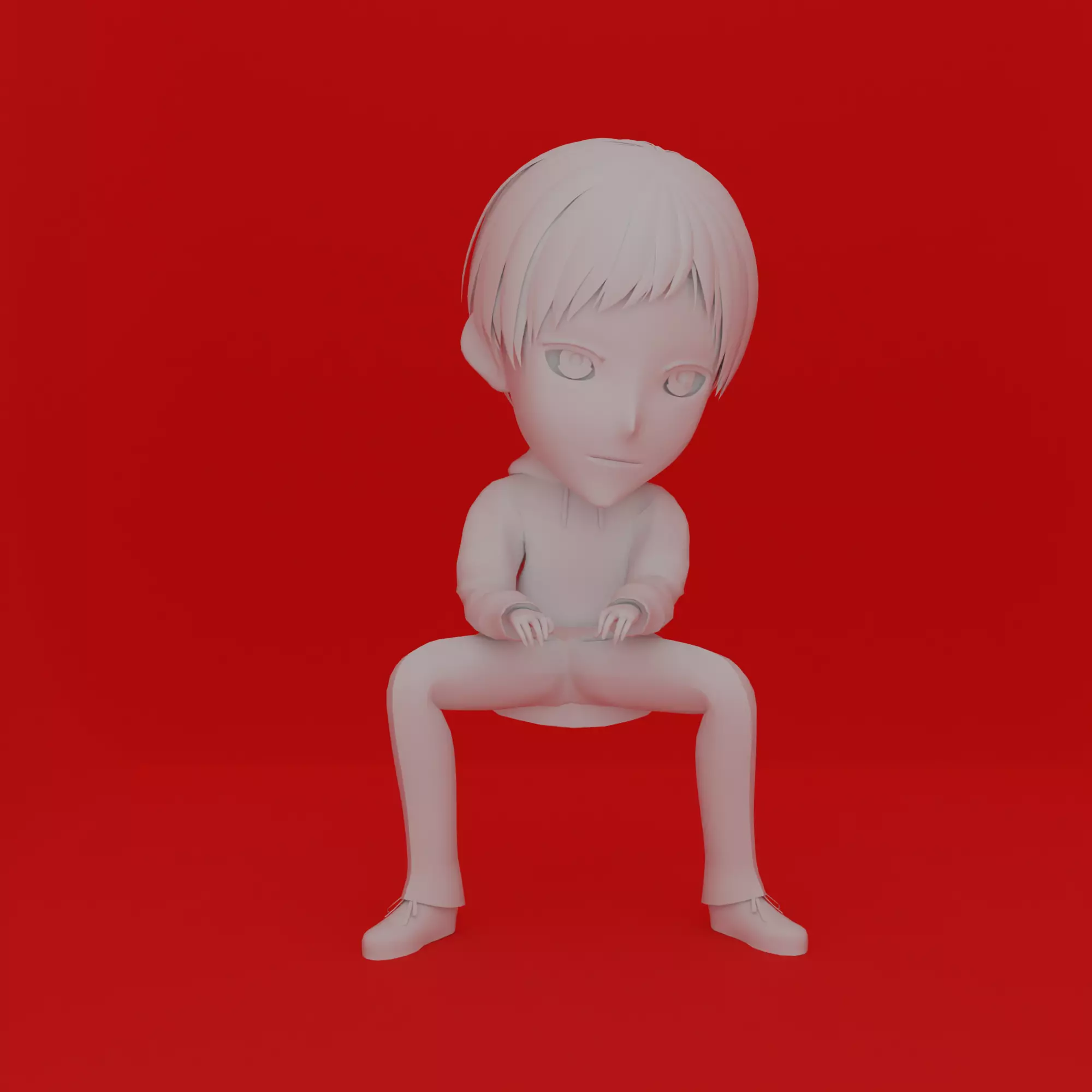 Cartoon Character Boy Sit Pose 3D print model_0