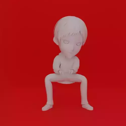 Cartoon Character Boy Sit Pose