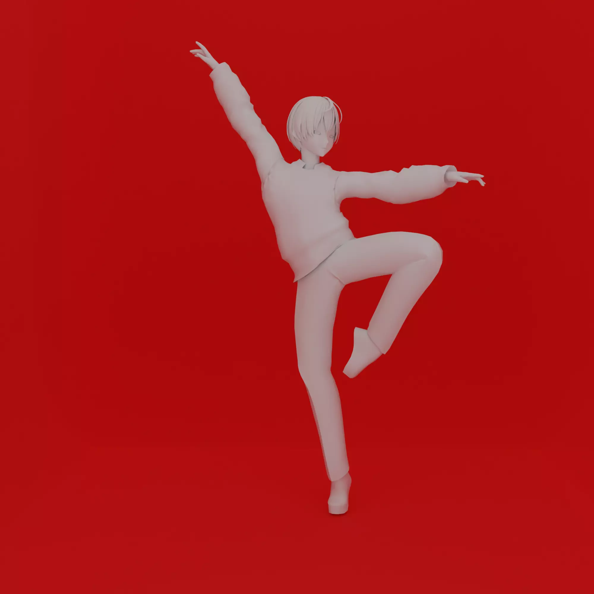 Cartoon Man Ballet Pose 3D print model_0