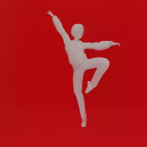 Cartoon Man Ballet Pose 3D print model