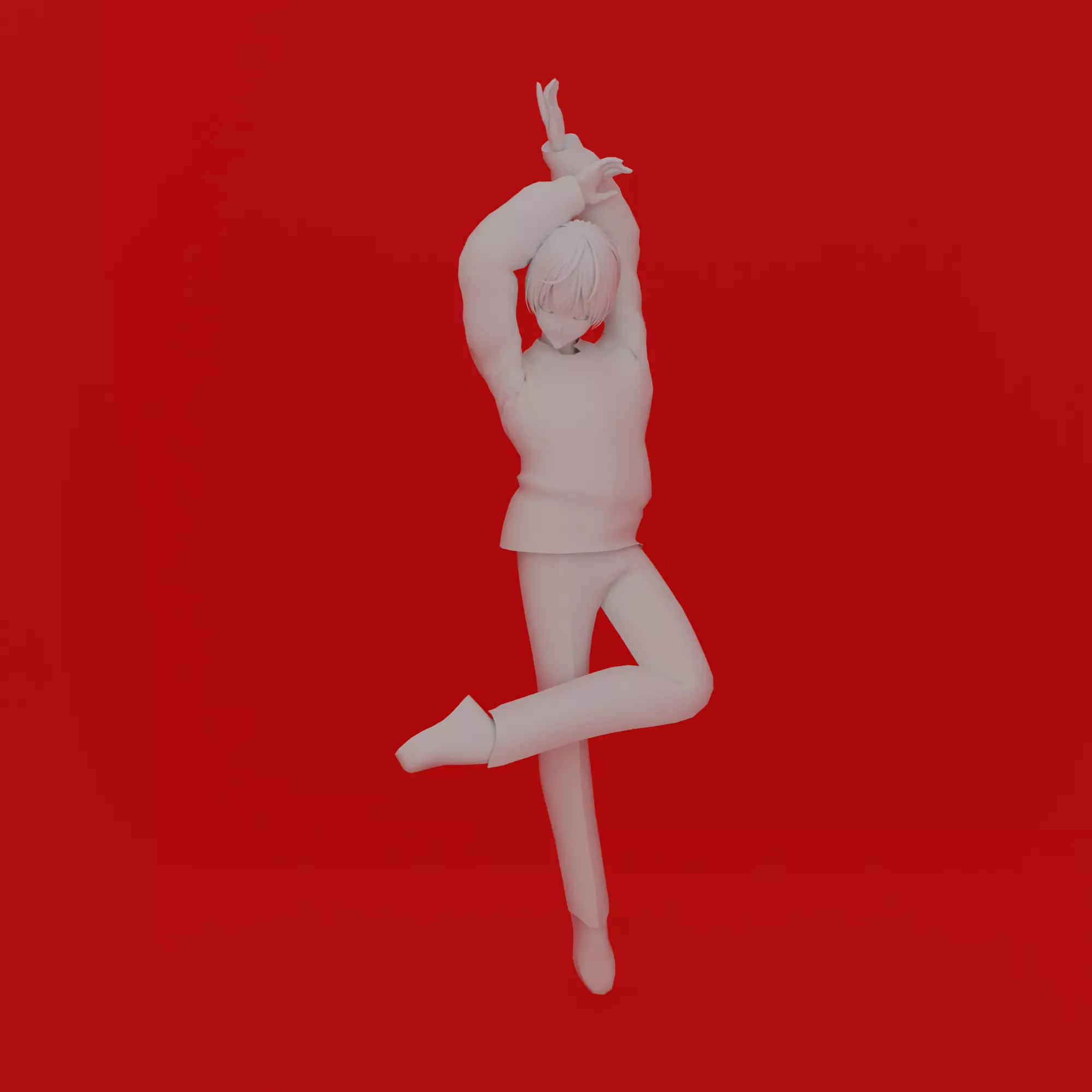 Cartoon Man Ballet Pose 3D print model_0