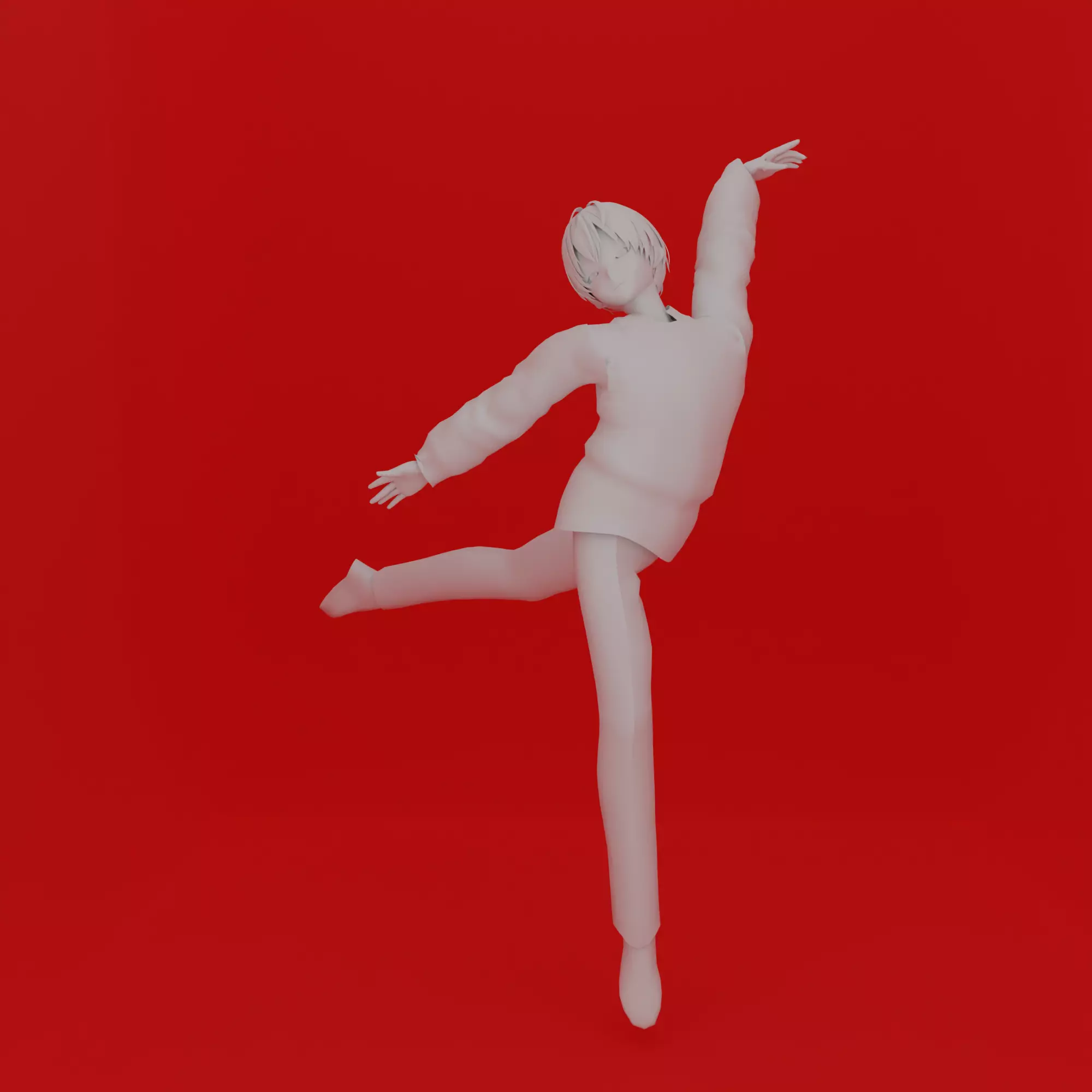 Cartoon Man Ballet Pose 3D print model_0