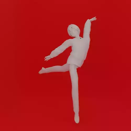 Cartoon Man Ballet Pose 3D print model