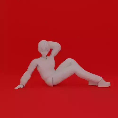 Cartoon Man Sit Pose