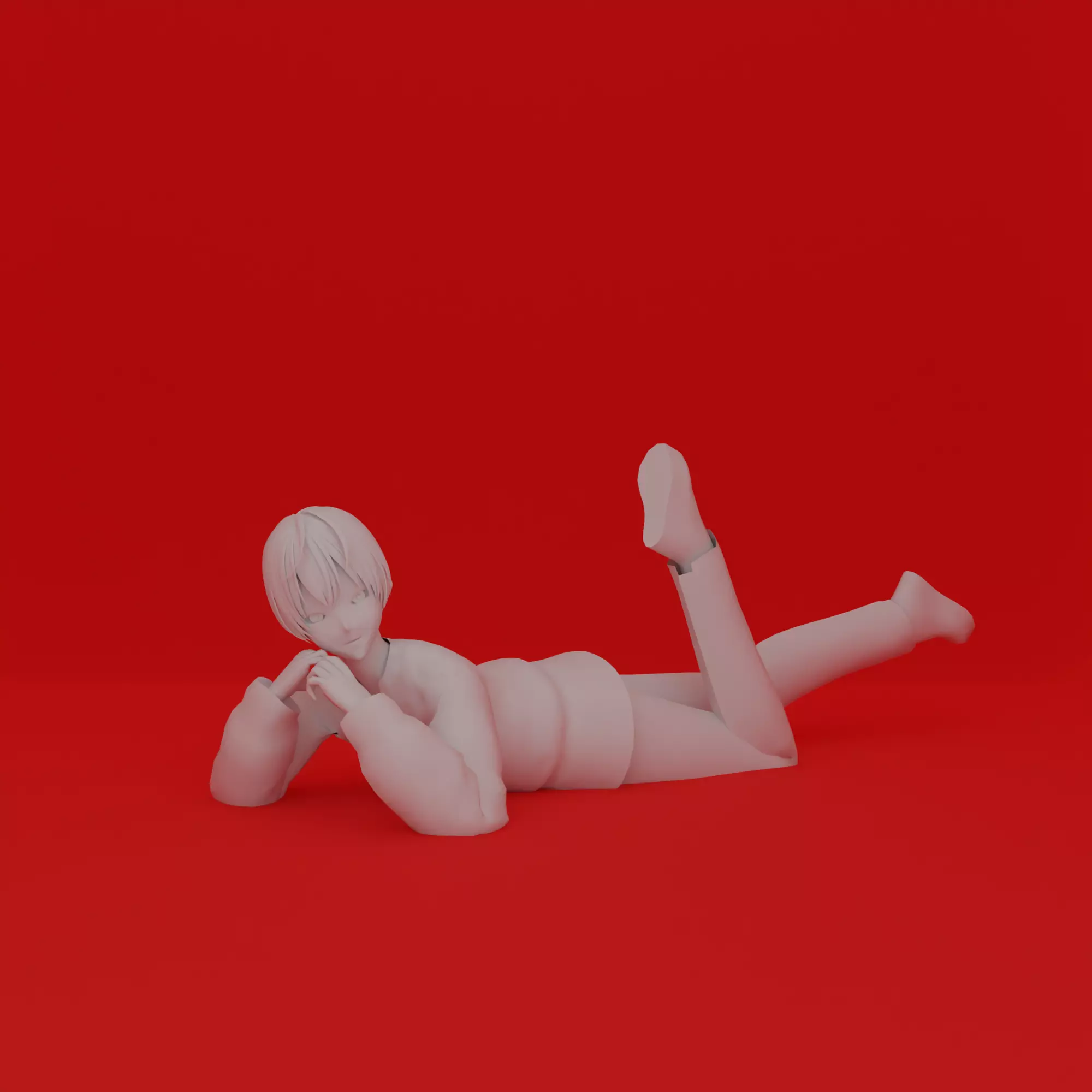 Cartoon Man Lying Pose 3D print model_0