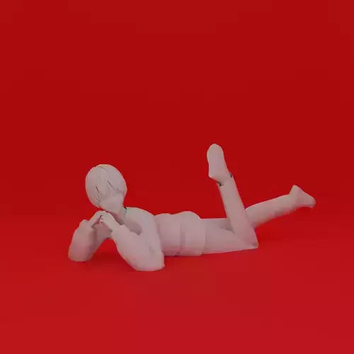 Cartoon Man Lying Pose 3D print model