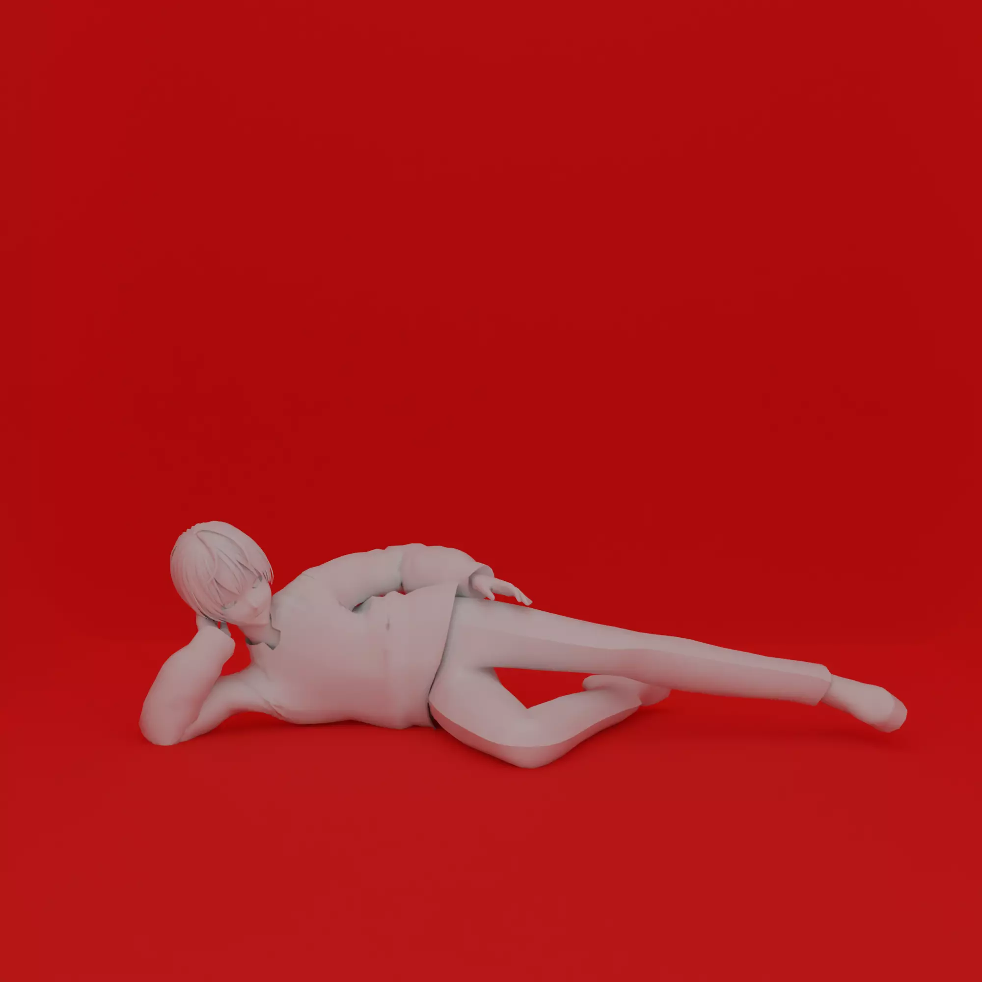 Cartoon Man Lying Pose 3D print model_0