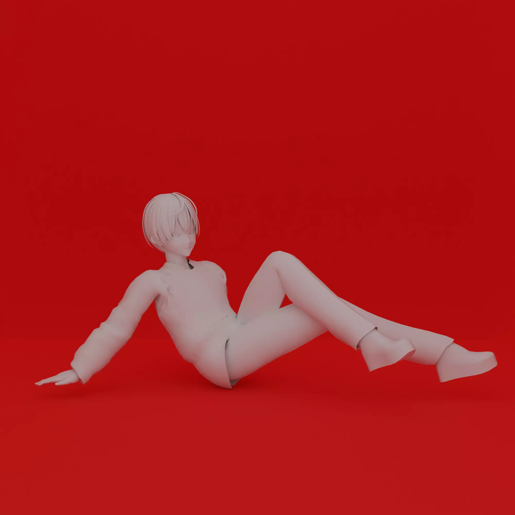 Cartoon Man Lying Pose 3D print model_0