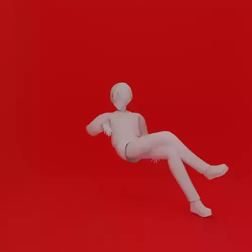 Cartoon Man Sit Pose