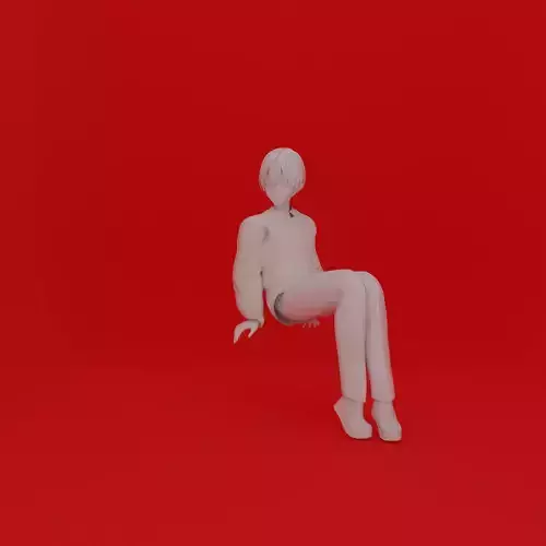 Cartoon Man Sit Pose