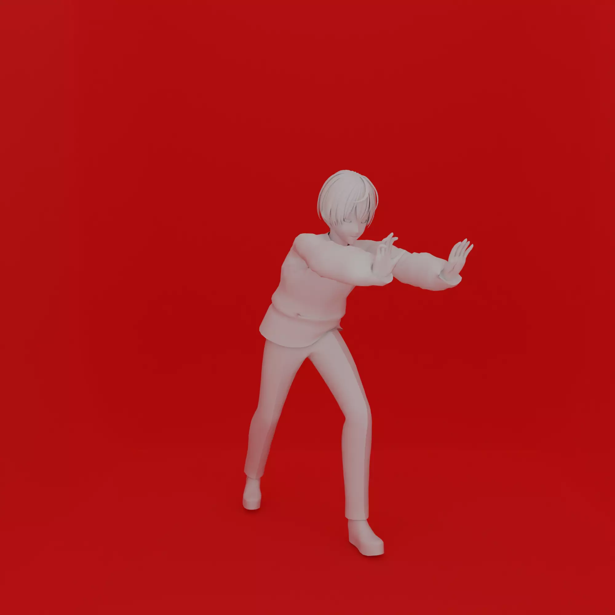 Cartoon Man Stop Pose 3D print model