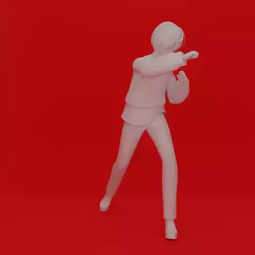 Cartoon Man Fight Pose 3D print model