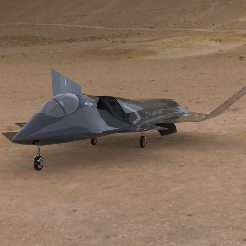 YF-23 Phantom for 3ds and obj 3D model_1