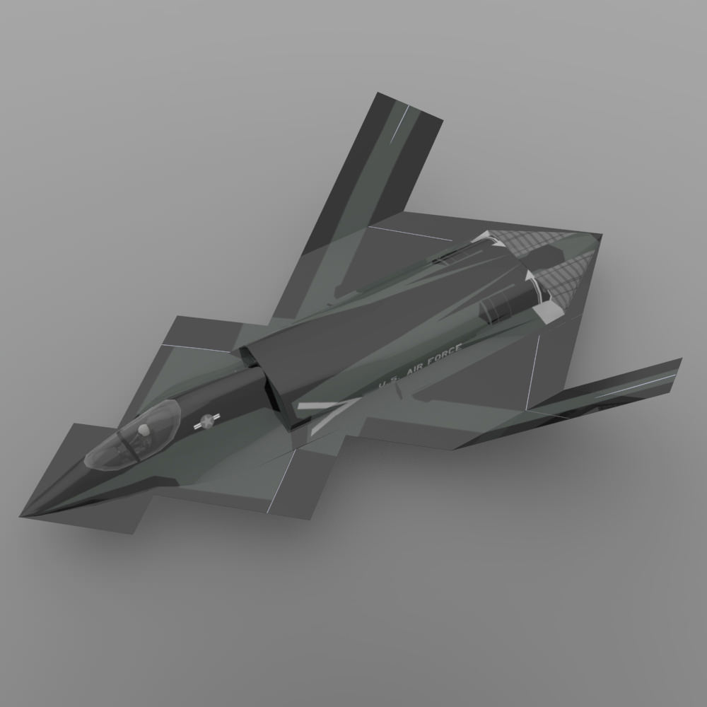 YF-23 Phantom for 3ds and obj 3D model_5