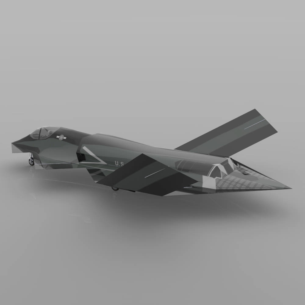 YF-23 Phantom for 3ds and obj 3D model_6
