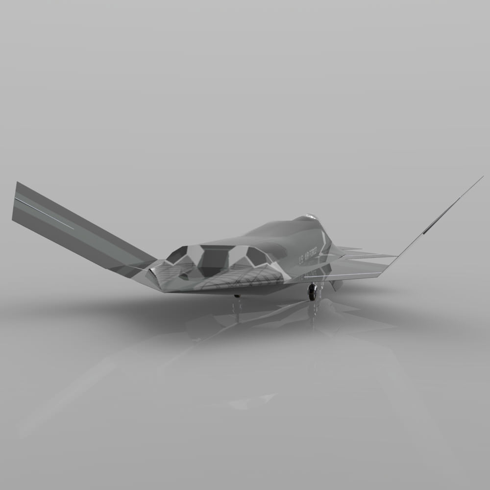 YF-23 Phantom for 3ds and obj 3D model_7