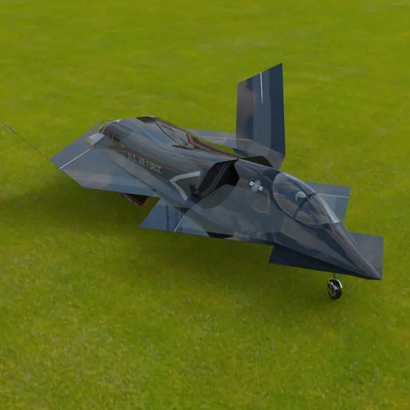 YF-23 Phantom for 3ds and obj 3D model_0