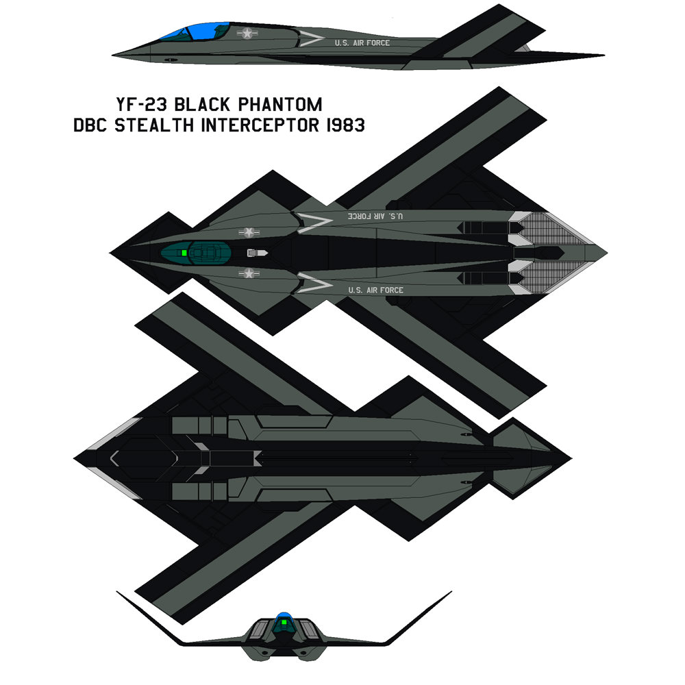 YF-23 Phantom for 3ds and obj 3D model_11