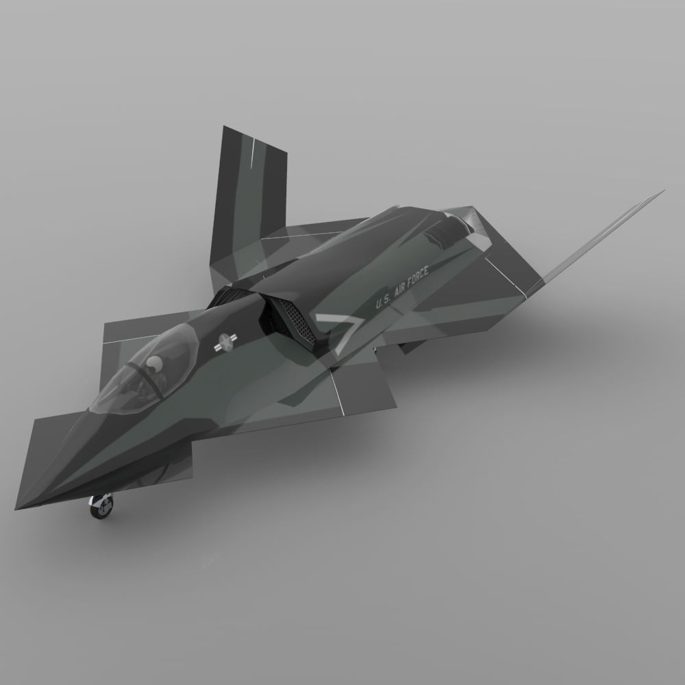 YF-23 Phantom for 3ds and obj 3D model_3