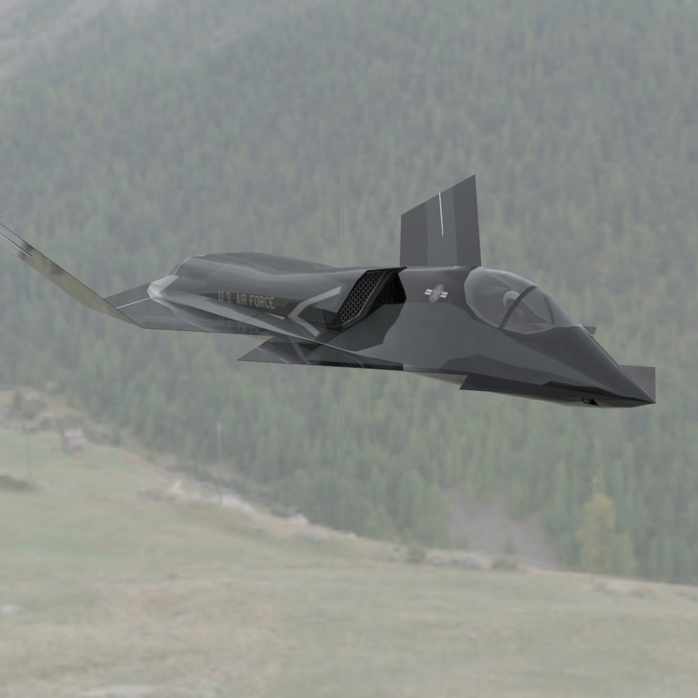 YF-23 Phantom for 3ds and obj 3D model_10