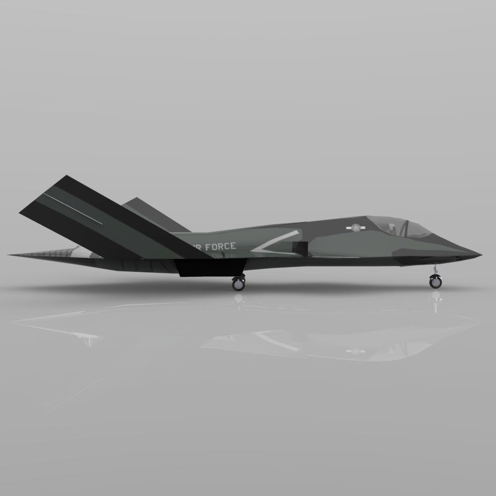 YF-23 Phantom for 3ds and obj 3D model_9