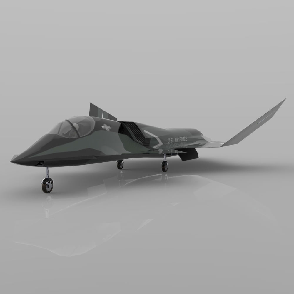 YF-23 Phantom for 3ds and obj 3D model_4